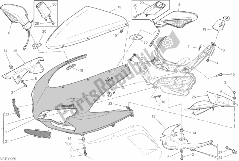 Wszystkie części do Os? Ona Ducati Superbike 848 EVO USA 2012